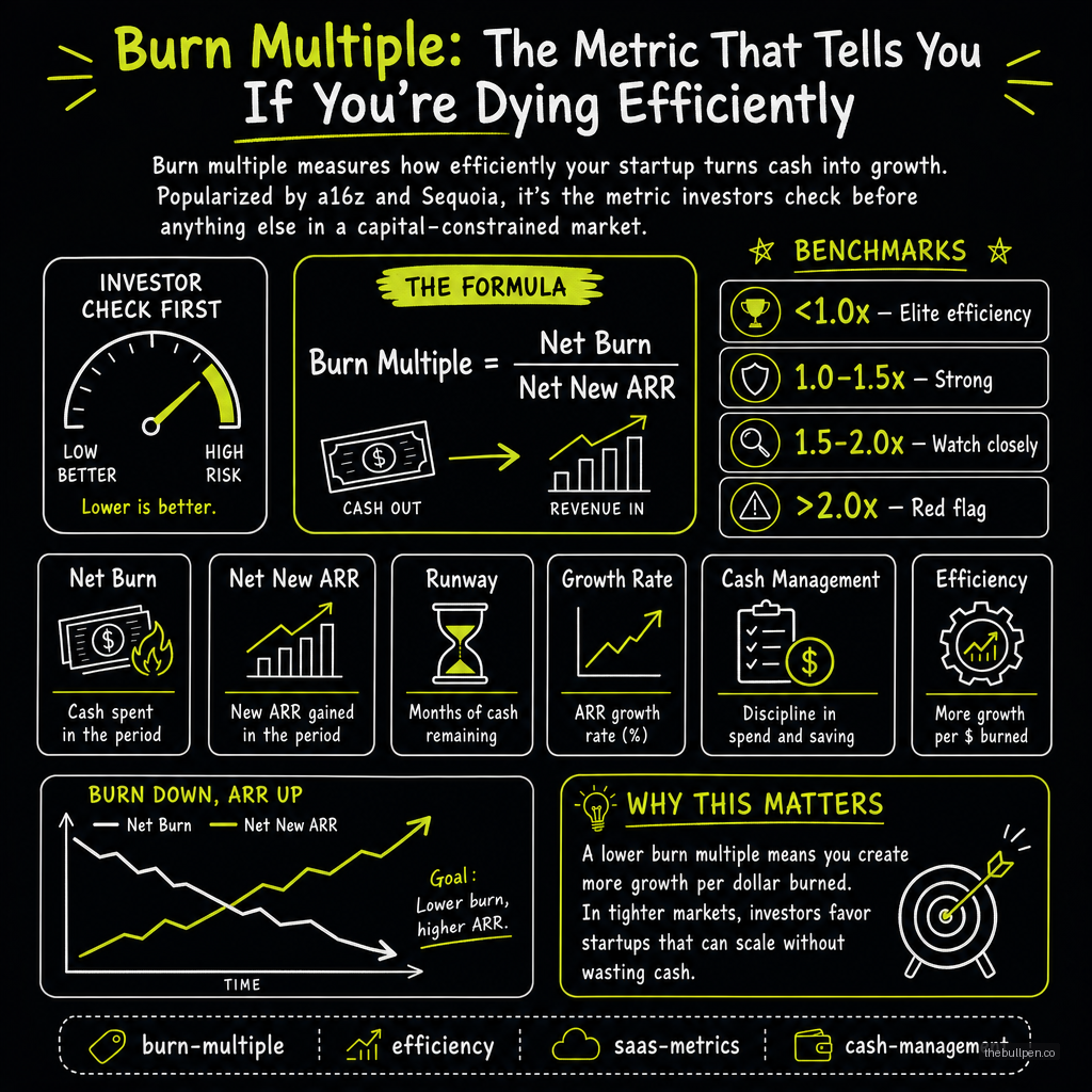 Illustration for Burn Multiple: The Metric That Tells You If You're Dying Efficiently