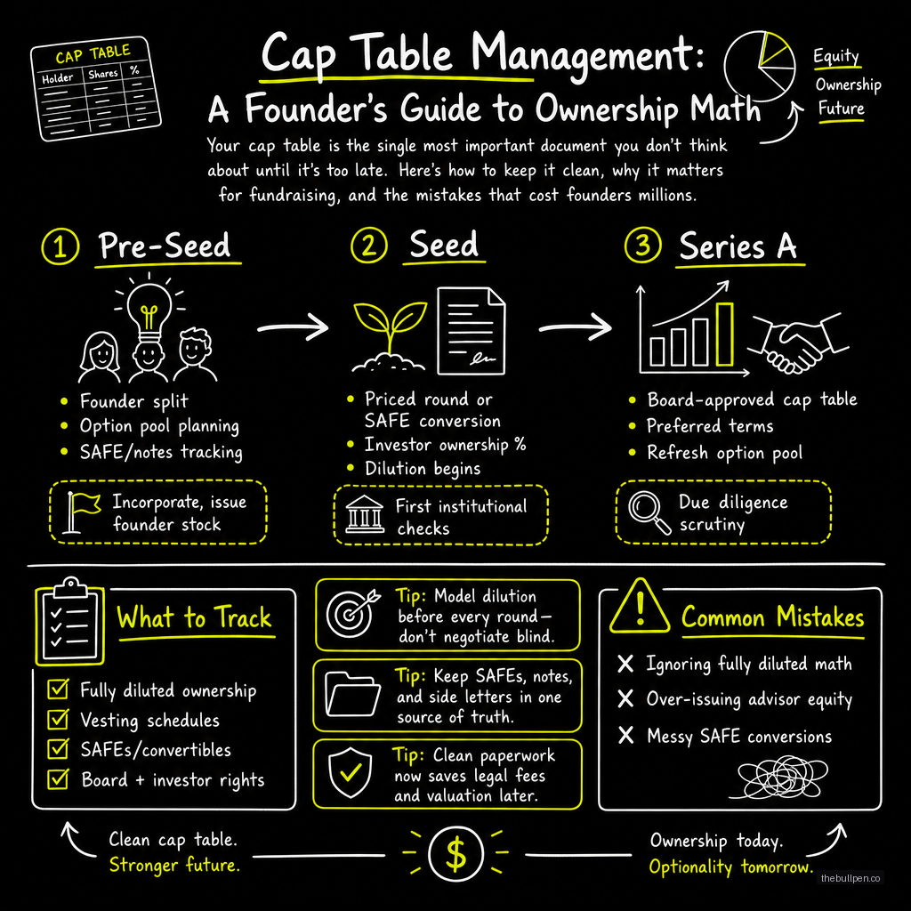 Illustration for Cap Table Management: A Founder's Guide to Ownership Math