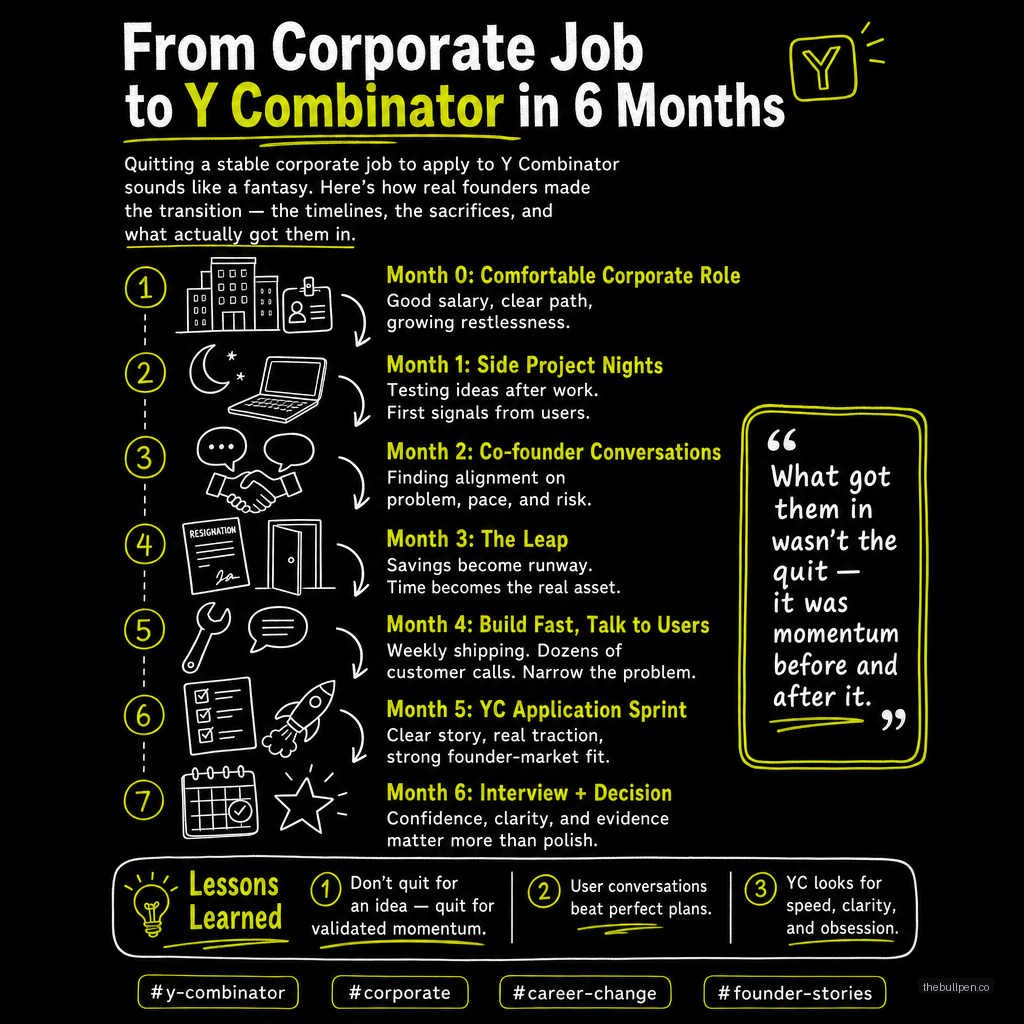 Illustration for From Corporate Job to Y Combinator in 6 Months