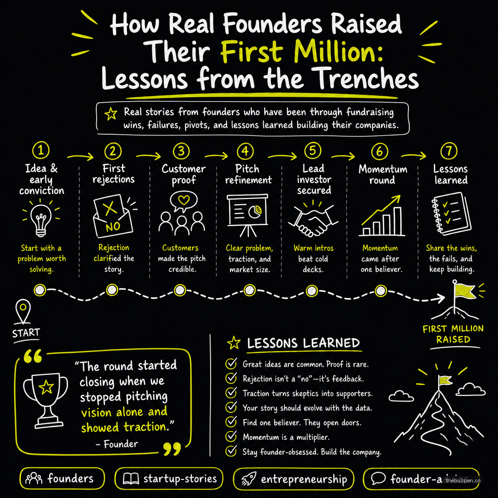 Illustration for How Real Founders Raised Their First Million: Lessons from the Trenches