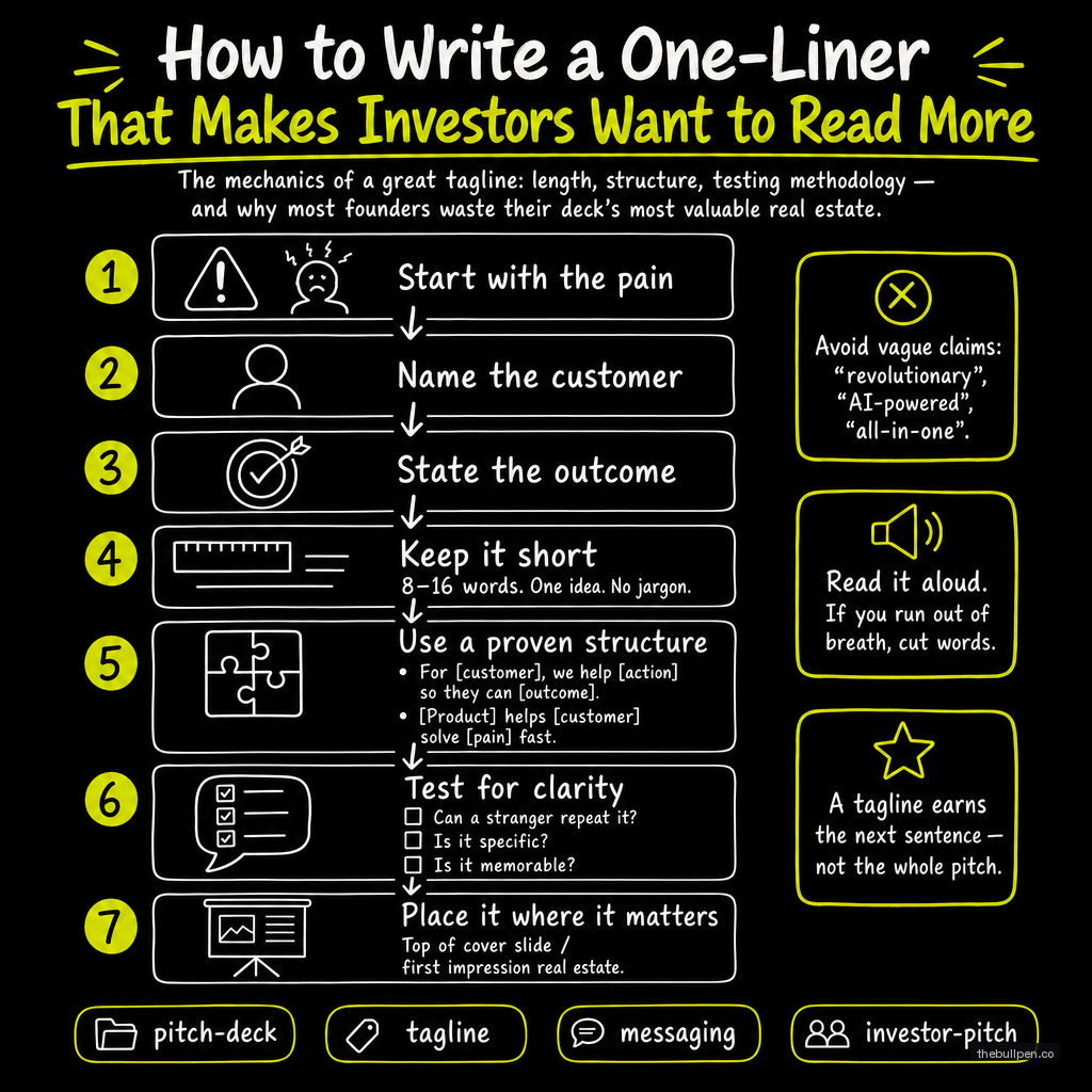 Illustration for How to Write a One-Liner That Makes Investors Want to Read More