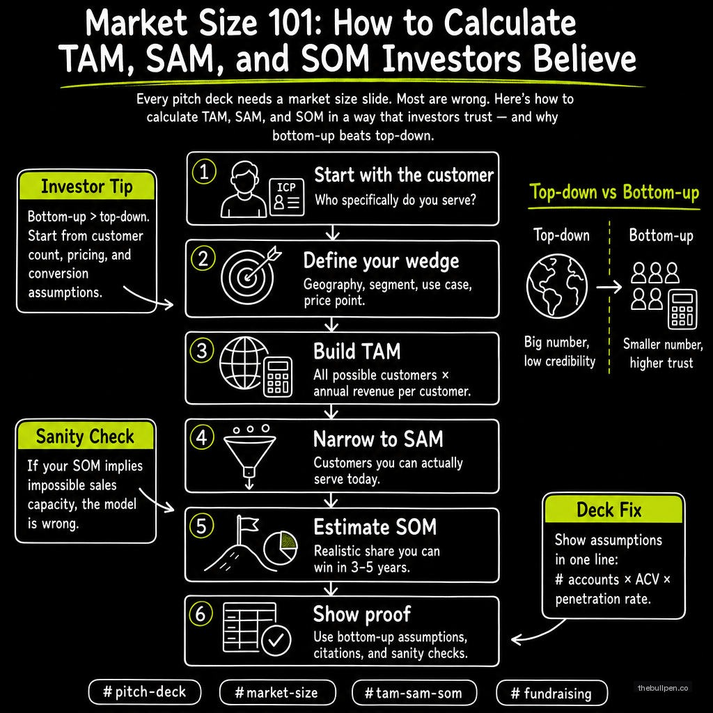 Illustration for Market Size 101: How to Calculate TAM, SAM, and SOM Investors Believe