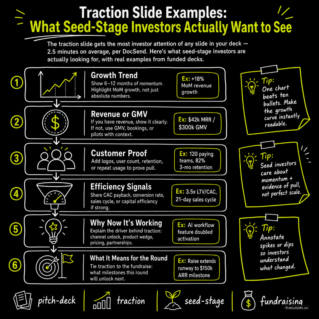 Illustration for Traction Slide Examples: What Seed-Stage Investors Actually Want to See