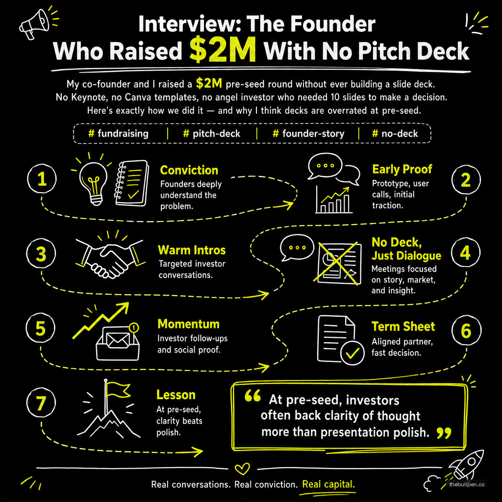 Illustration for Interview: The Founder Who Raised $2M With No Pitch Deck