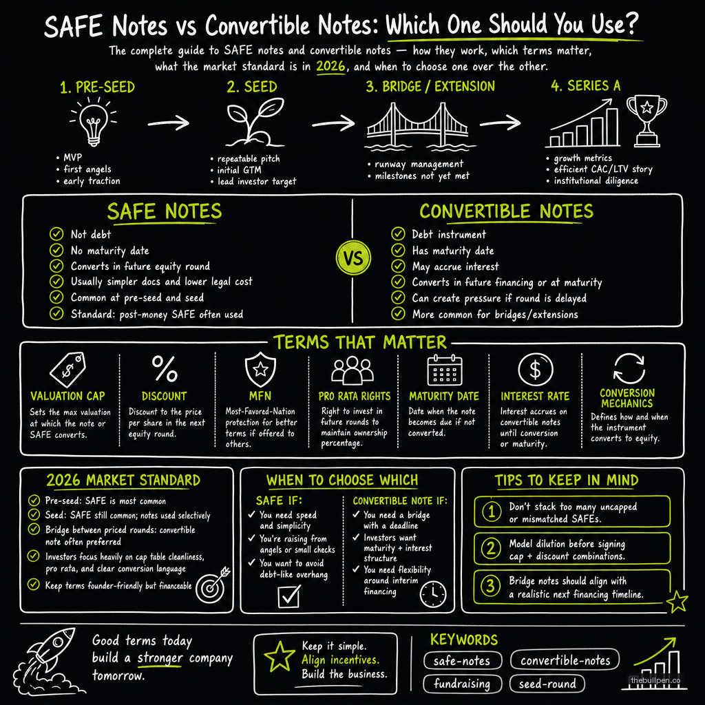 Illustration for SAFE Notes vs Convertible Notes: Which One Should You Use?