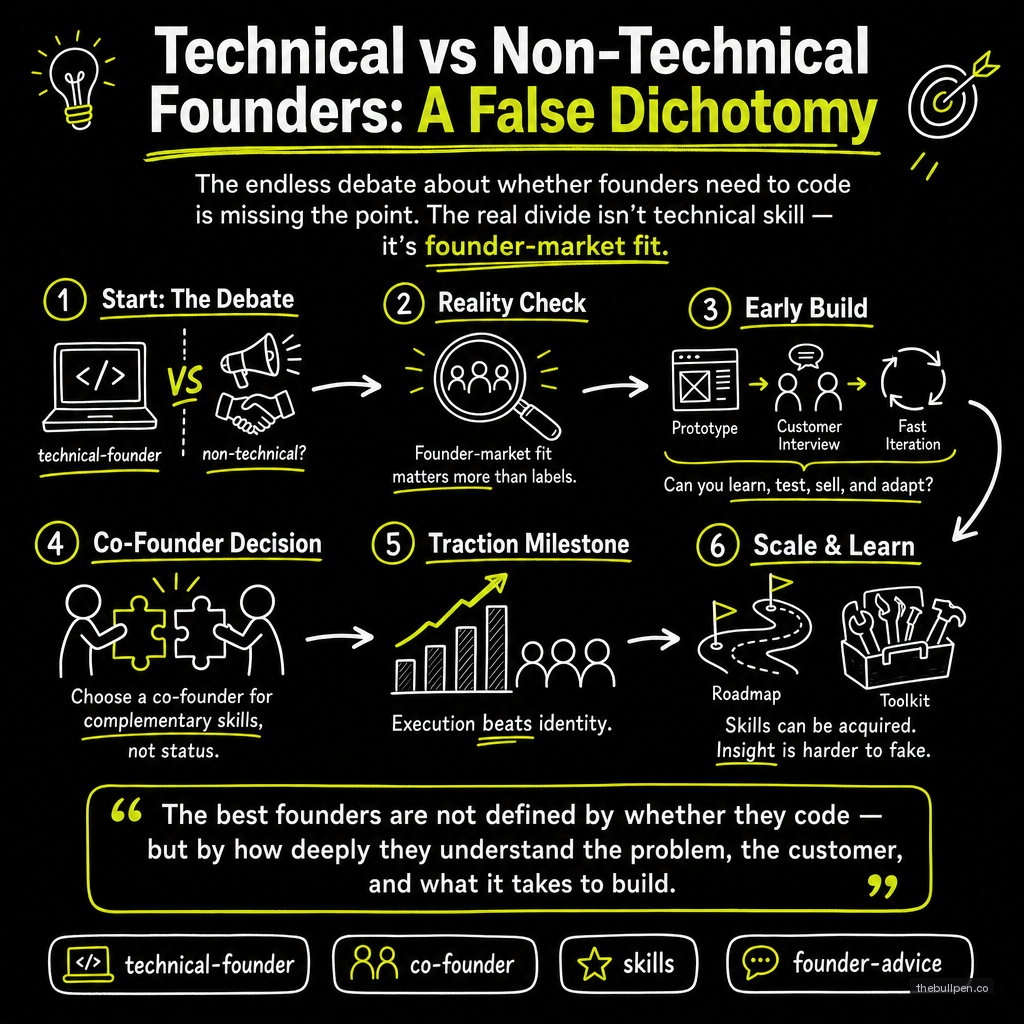 Illustration for Technical vs Non-Technical Founders: A False Dichotomy